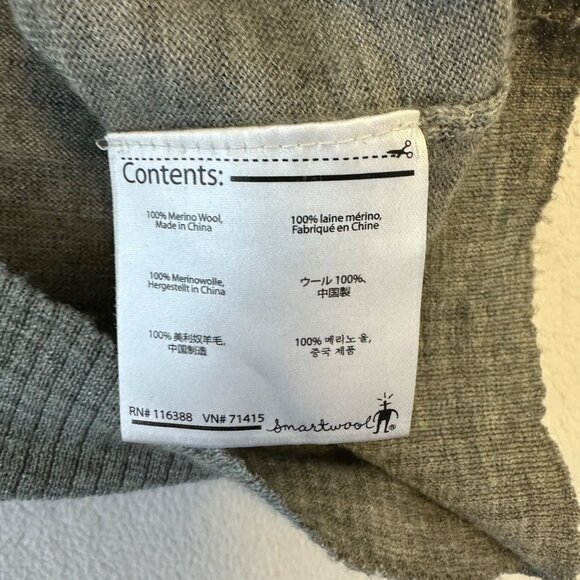 Smartwool Mens 100% Merino Wool V-Neck Sweater Repaired HOLES Base Layer Camp - Picture 10 of 12